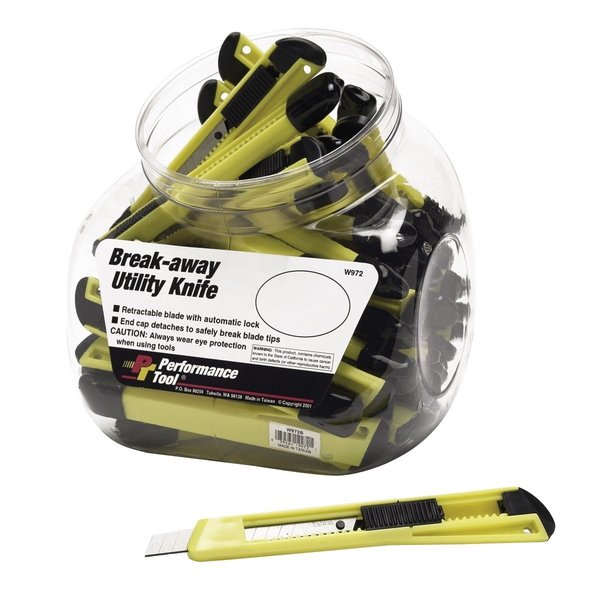 Performance Tool 35 Piece Break-Away Utility Knife Fish Bowl Merchandiser W972